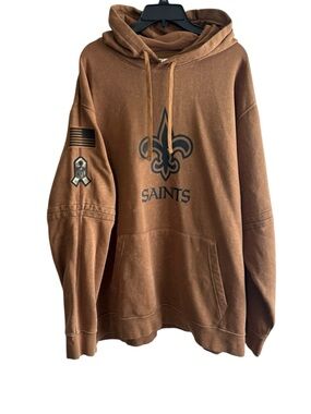 NFL Nike Sz 3XL Saints Salute To Service Brown Graphic Pullover Hoodie Football